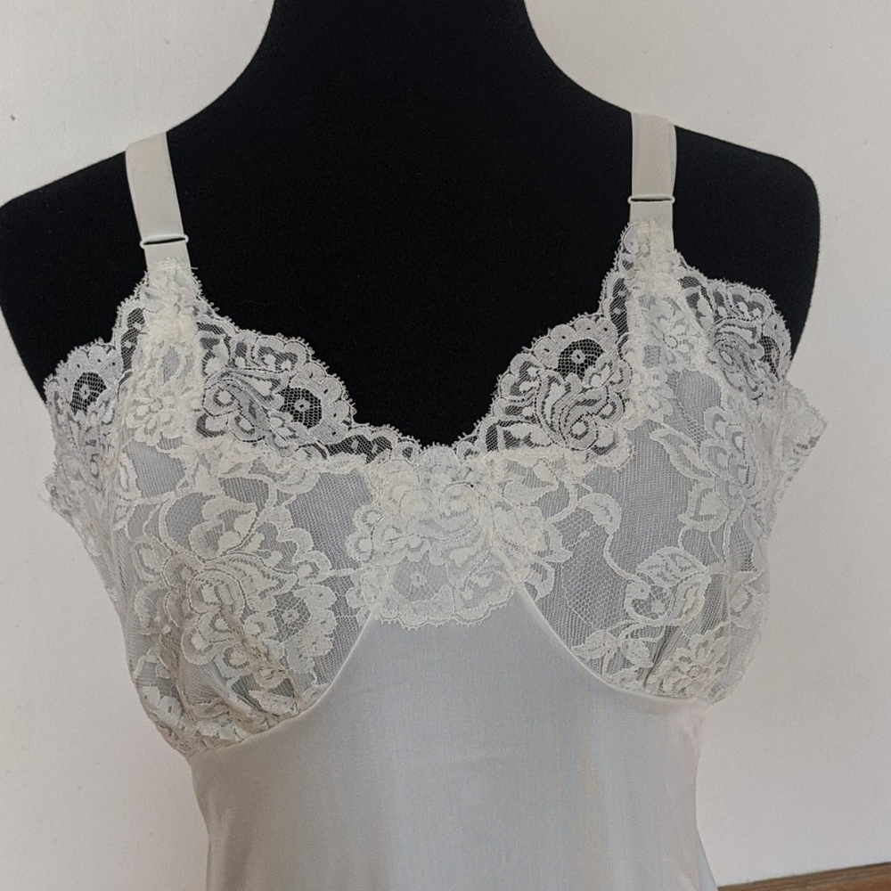 Retro vintage white full slip size 32 - Picture 4 of 6